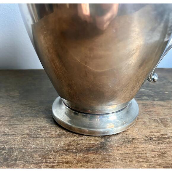 Vintage Silver Plated Pitcher with Patina | | Farmhouse Decorative Vase - Picture 5 of 8
